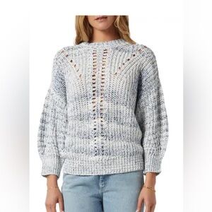 Joie women’s willey pull on sweater blue and white size L NWT